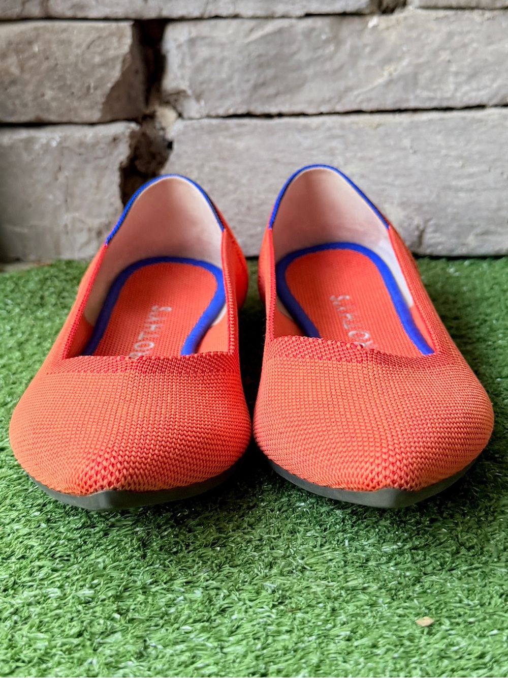 Rothy's The Point Flats Vibrant Orange Women’s Shoes - Picture 2 of 9